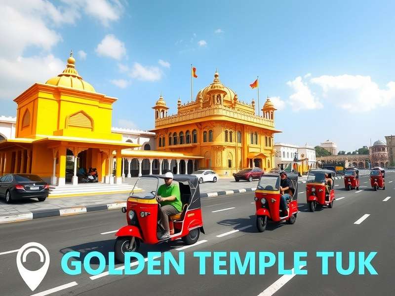 Golden Temple Tuk Tuk game screenshot showing Tuk Tuk racing near Golden Temple
